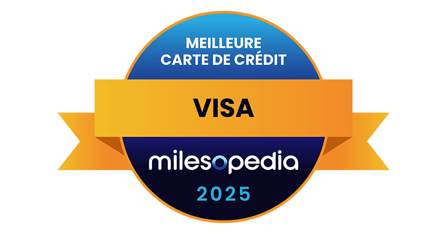 Logo de Milesopedia désignant notre carte comme étant la meilleure carte de crédit Visa pour l’année 2025.