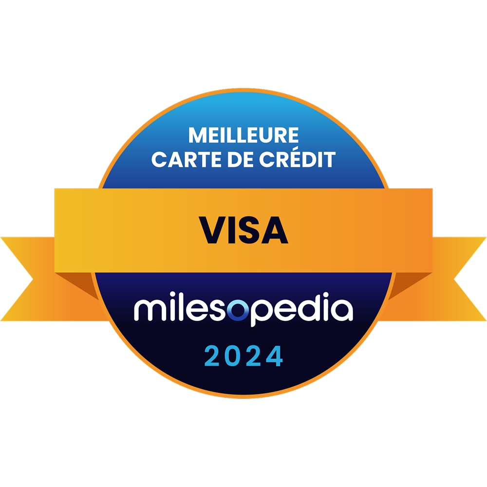  Logo du prix Milesopedia 2024 de la meilleure carte de crédit Visa.