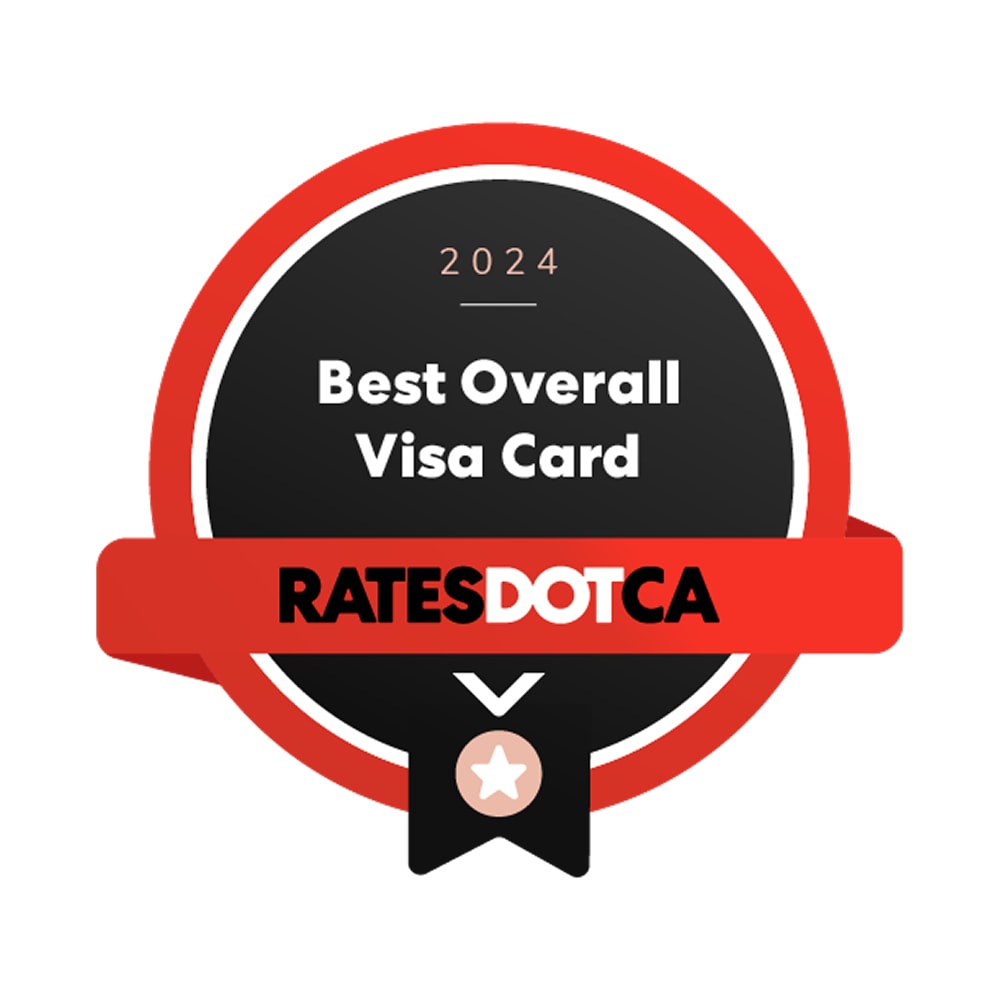  2024 Best Overall Visa Card Rates.ca award logo