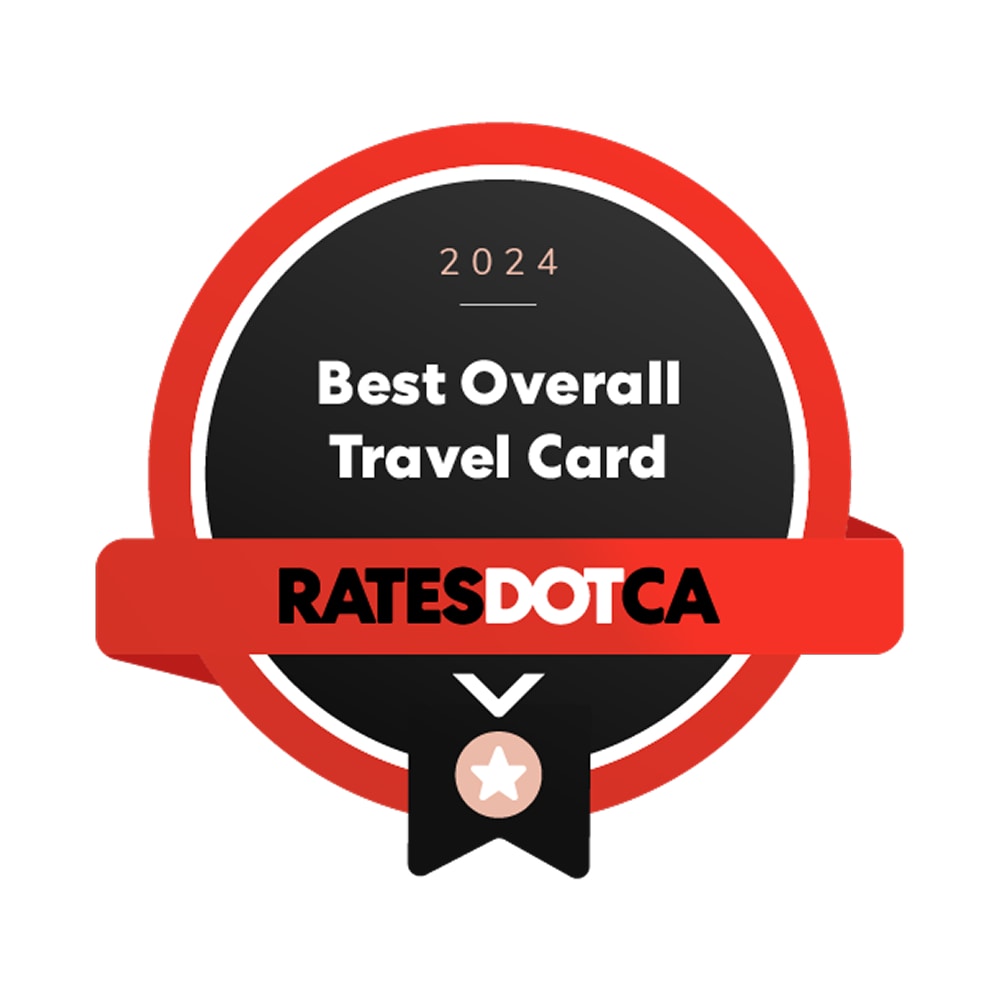  2024 Best Overall Travel Card Rates.ca award logo