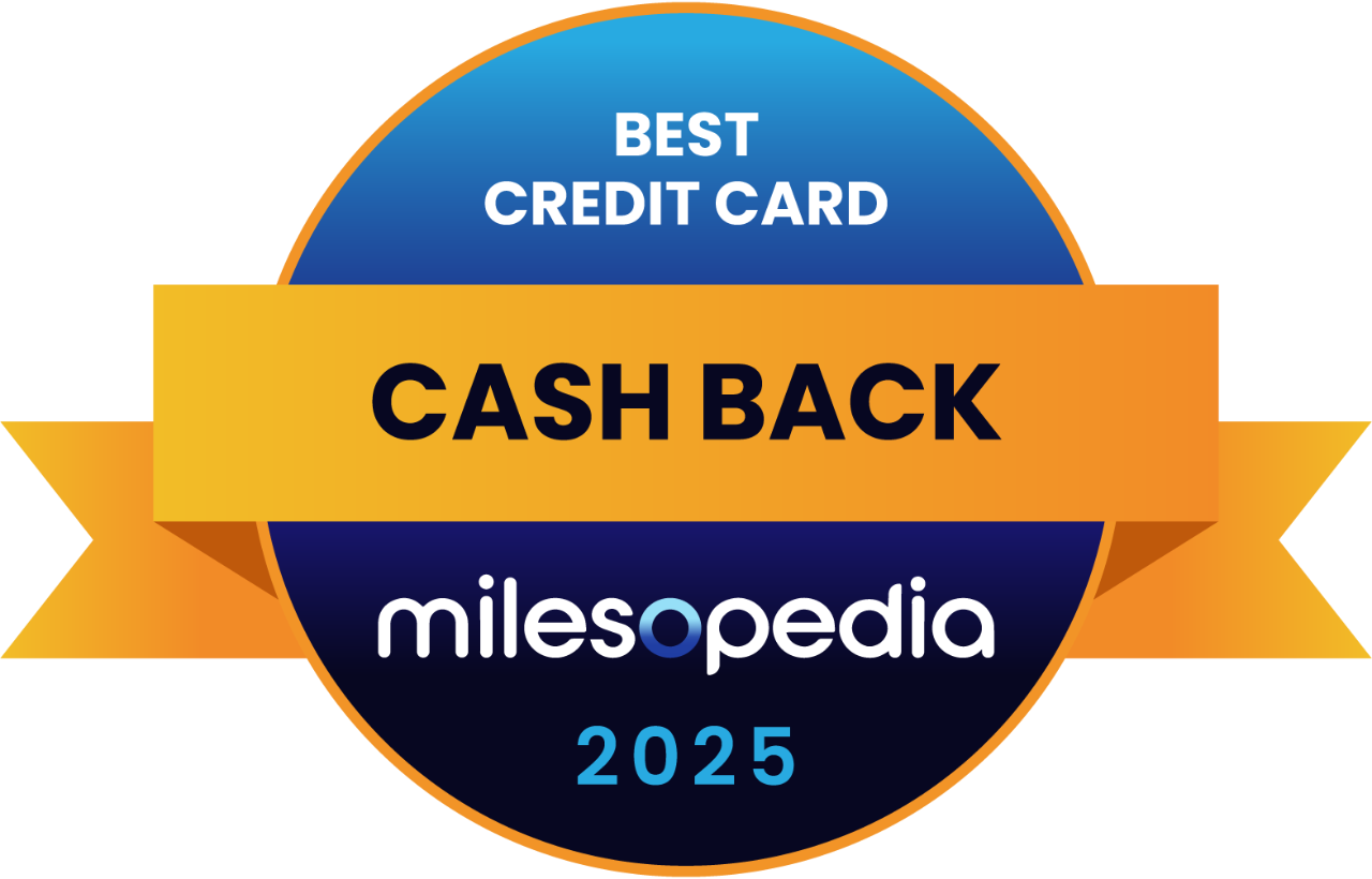 Milesopedia Best Cash Back Credit Card 2025 logo.