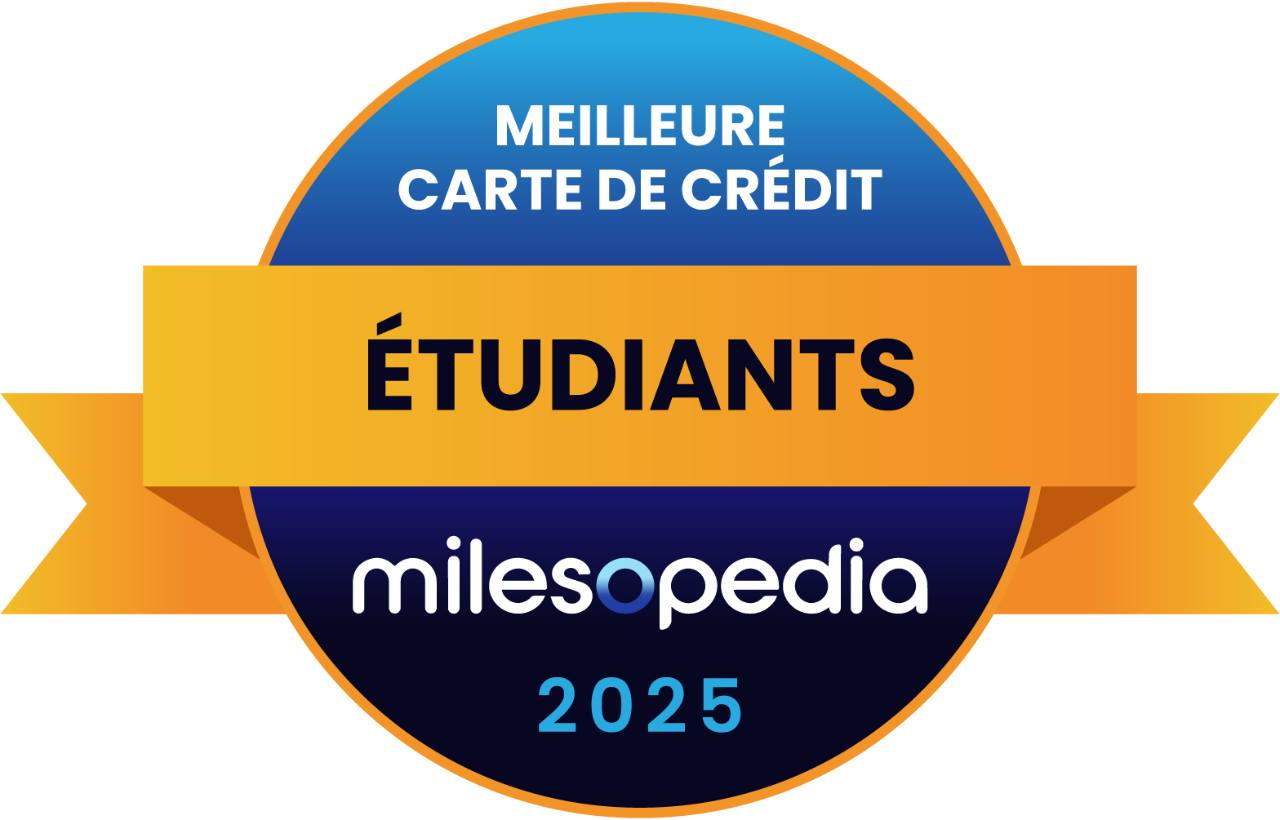 Logo de Milesopedia désignant notre carte comme étant la meilleure carte de crédit pour étudiants pour l’année 2025.