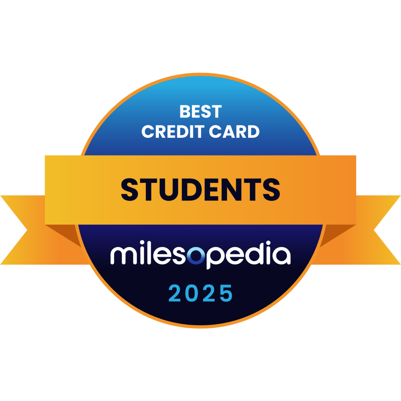  Logo du prix Milesopedia 2025 de la meilleure carte de crédit pour étudiants.