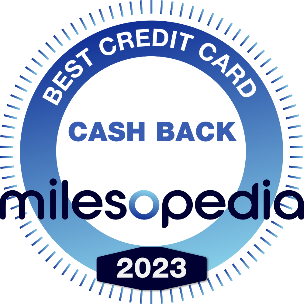  Best 2023 cash back credit card by Milesopedia award logo.