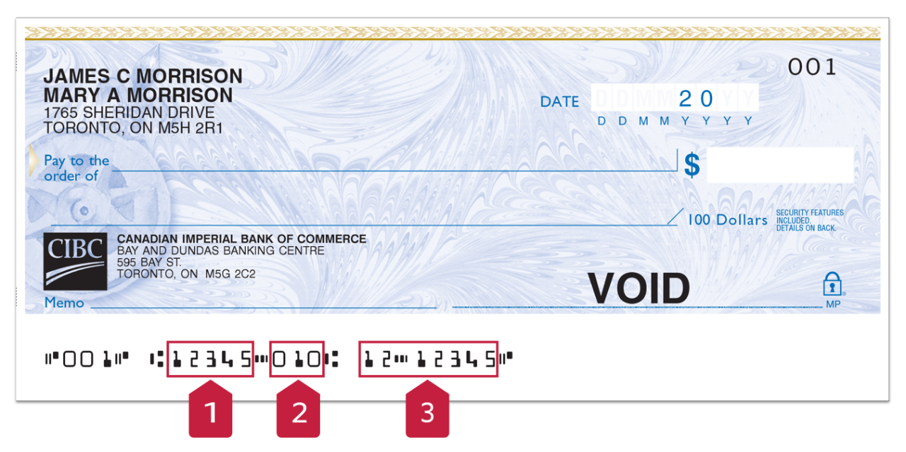 Transit Number Institution Number And Account Number CIBC