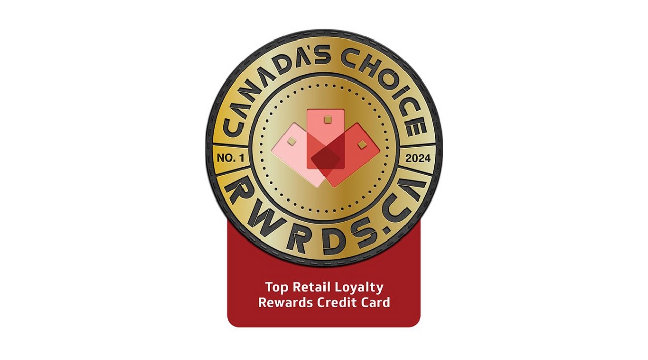 Rewards Canada Canada’s Choice Top Retail Loyalty Rewards Credit Card 2024 logo.