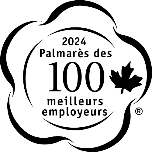 Logo du palmarès des 100 meilleurs employeurs 2024.