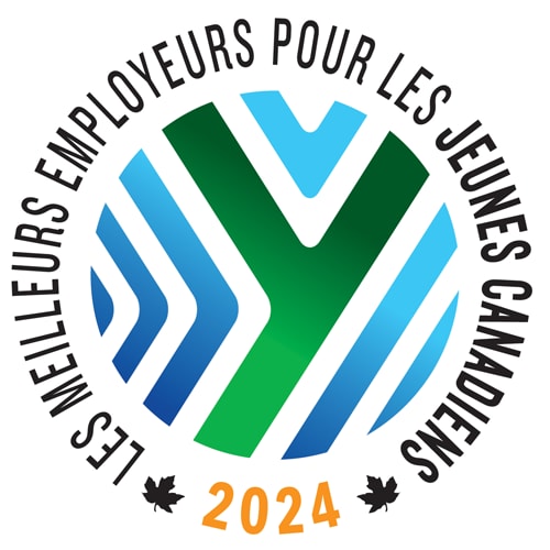 Logo des meilleurs employeurs pour les jeunes canadiens 2024.